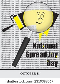 Creative illustration for calendar dates and events in October - National Spread Joy Day