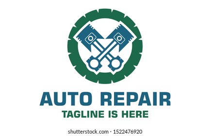 Creative illustration car mechanic auto repair logo vector graphic illustration. Metal, emblem, banner, cogwheel, work, mechanical, parts, speed, technology
