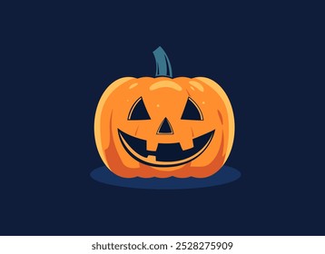 creative illustration of a carved pumpkin for Halloween. minimalist vector graphic