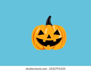 ilustración creativa de una calabaza tallada para Halloween. gráfico de Vector minimalista