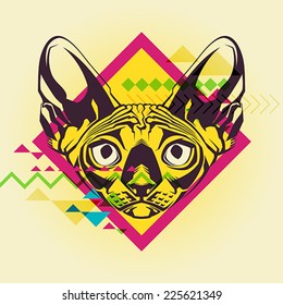 Creative illustration of a cat