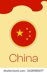 Ilustración creativa de la bandera de China