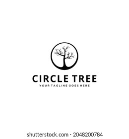 Icono de ilustración circulo de naturaleza de árbol símbolo de diseño de símbolo de plantilla de vector