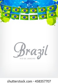 Creative illustration concept of brazil summer game background.