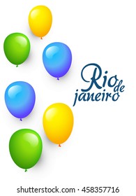Creative illustration concept of brazil summer game background.