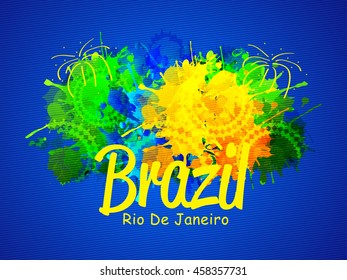 Creative illustration concept of brazil summer game background.