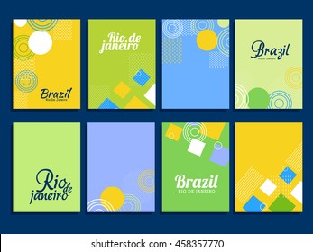 Creative illustration concept of brazil summer game background.