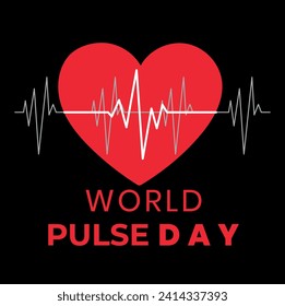 Creative illustration concept of world heart and pulse day  banner, poster.