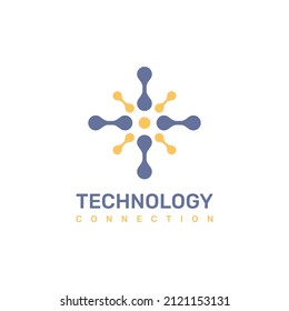 Creative illustration connection technology logo vector