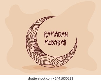Creative illustration of crescent moon for holy month of muslim community, Ramadan Kareem celebration.