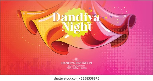 Creative illustration for Dandiya and Garba night, Happy Navratri wishes