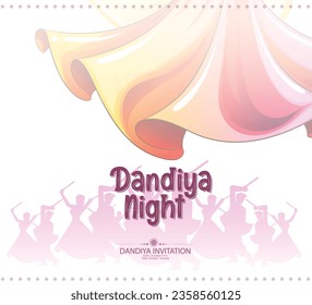 Creative illustration for Dandiya and Garba night, Happy Navratri wishes