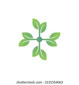 Creative illustration decorative green leaves nature foliage element icon logo vector design