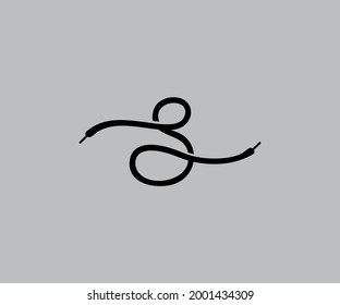 Creative Illustration design of S letter with shoelace symbol. Good for logo, symbol, icon, template design, etc.