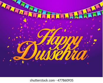 Ilustración creativa de fondo de tipografía de celebración de dussehra.