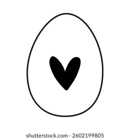 Creative illustration of an egg with a heart symbol, perfect for art lovers and seasonal decorations