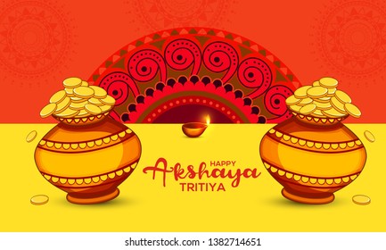 Creative Illustration For Festival Of Akshaya Tritiya Celebration Background.