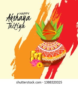 Creative Illustration For Festival Of Akshaya Tritiya Celebration Background. 