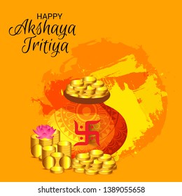 Creative Illustration For Festival Of Akshaya Tritiya Celebration Background. 