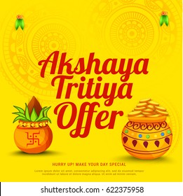 Creative Illustration For Festival Of Akshaya Tritiya Celebration Background.