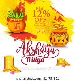 Creative Illustration For Festival Of Akshaya Tritiya Celebration Background.