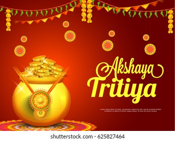 Creative Illustration For Festival Of Akshaya Tritiya Celebration Background.