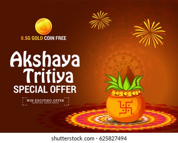 Creative Illustration For Festival Of Akshaya Tritiya Celebration Background.