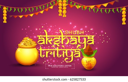 Creative Illustration For Festival Of Akshaya Tritiya Celebration Background.