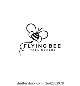 Creative Illustration fly bee sign abstract modern logo design vector