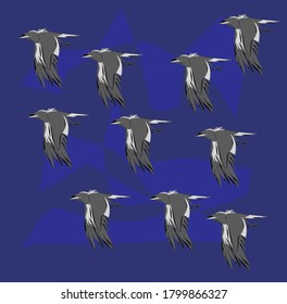  ilustración creativa de un pájaro volador