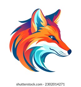 Ilustración creativa del diseño vectorial del logo de Fox Head. Logo de Fox Head