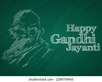 Creative illustration for Gandhi Jayanti with 2nd October typography for Mohandas Karma Chandra Gandhi birthday .