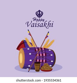 	
Creative illustration of guru nanak dev with golden temple for happy vaisakhi