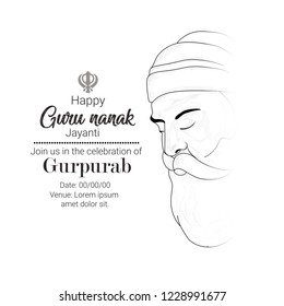  Creative illustration of Guru Nanak Jayanti, Happy Gurpurab, festival of Sikh celebration background with golden temple (prakash utsav)