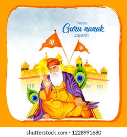 Creative illustration of Guru Nanak Jayanti, Happy Gurpurab, festival of Sikh celebration background with golden temple (prakash utsav) Creative illustration of Guru Nanak Jayanti, Happy Gurpurab, festival of Sikh celebration background with golden temple (prakash utsav)