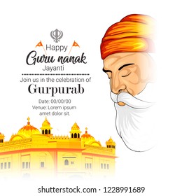 Creative illustration of Guru Nanak Jayanti, Happy Gurpurab, festival of Sikh celebration background with golden temple (prakash utsav) Creative illustration of Guru Nanak Jayanti, Happy Gurpurab, festival of Sikh celebration background with golden temple (prakash utsav)
