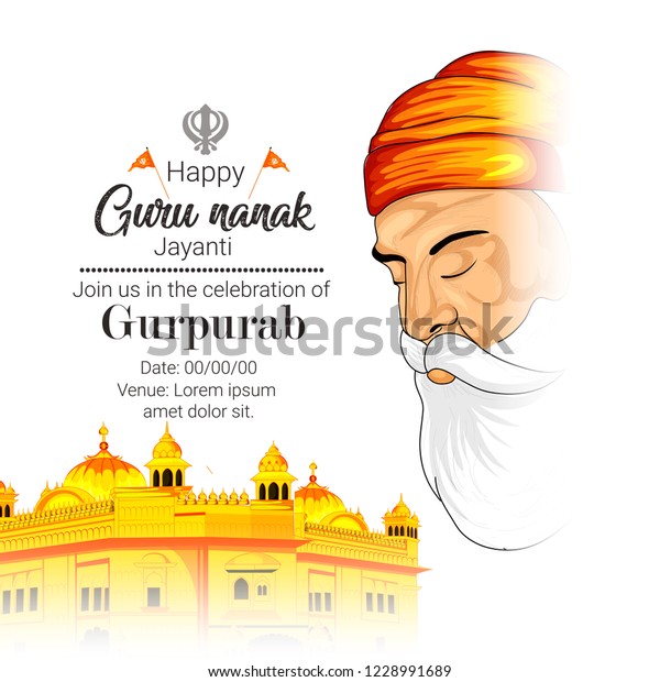 Creative Illustration Guru Nanak Jayanti Happy Stock Vector (Royalty ...