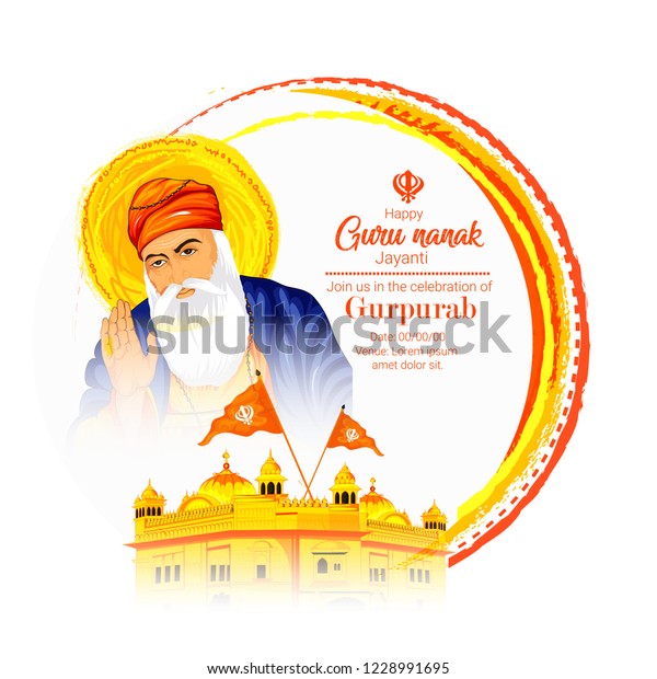 Creative Illustration Guru Nanak Jayanti Happy Stock Vector (Royalty ...