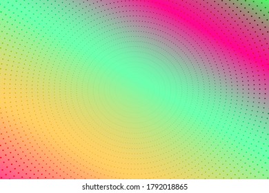 Creative illustration in halftone style with gradient. Abstract colorful background.  Completely new design for business. Pattern for wallpaper, web page, textures. 90-s style.