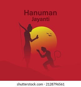 Creative illustration of Hanuman Jayanti, celebrates the birth of Lord Sri Hanuman