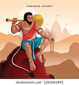 Creative illustration of Hanuman Jayanti, celebrates the birth of Lord Sri Hanuman