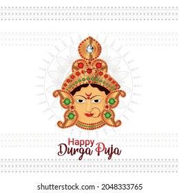 Kreative Illustration von Happy durga puja Fest Karte
