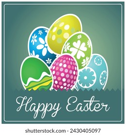 Creative illustration of Happy Easter Day Vector Template Design