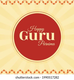 Creative illustration of happy guru Purnima banner design.