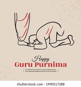 Creative illustration of happy guru Purnima banner design.