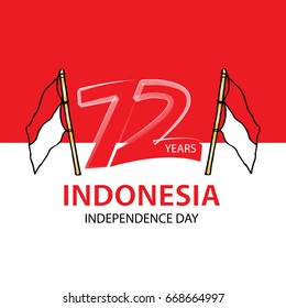 Creative illustration for happy independence day of Indonesia.