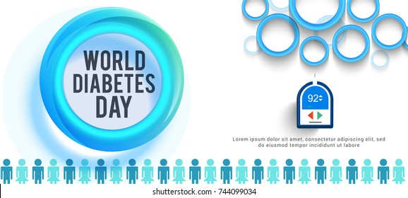 Creative illustration, header
or banner of world diabetes day awareness.