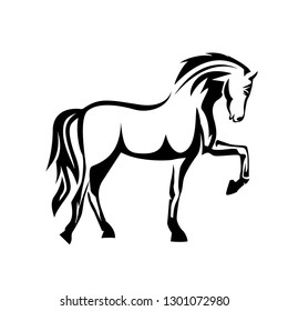 creative illustration of a horse vector silhouette