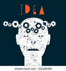 Creative illustration of human idea. Vector EPS10 