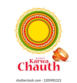 Creative illustration for indian festival of karwa chauth celebration.